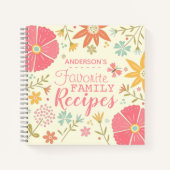 Pretty Floral Personalised Family Recipes Notitieboek (Voorkant)