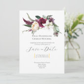 Pretty Floral Save the Date, Wedding Invitation Kaart (Staand voorkant)