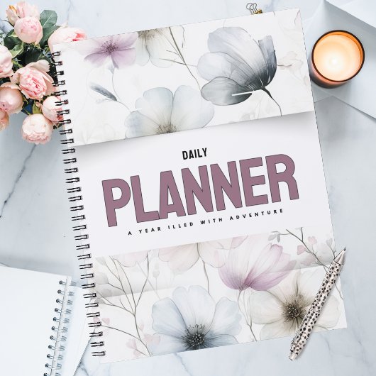 Pretty Floral Watercolor Blooms Planner