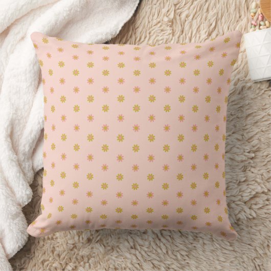 Pretty Flower Dots Patroon Roze Kussen (Deken)