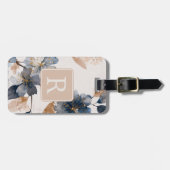 Pretty Flower Monogram Template Personalized Bagagelabel (Voorkant horizontaal)