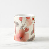 Pretty Flower Monogram Template Personalized Koffiemok (Center)