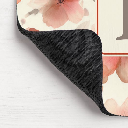 Pretty Flower Monogram Template Personalized Muismat (Hoek)