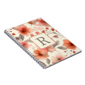 Pretty Flower Monogram Template Personalized Notitieboek (Rechterzijde)
