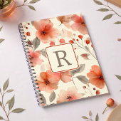 Pretty Flower Monogram Template Personalized Notitieboek