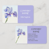 pretty flower purple Iris watercolor custom Visitekaartje (Voorkant / Achterkant)