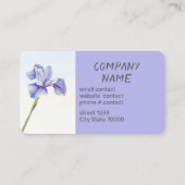 pretty flower purple Iris watercolor custom Visitekaartje (Achterkant)