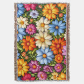 Pretty Flowers, Brightly Colored Deken (Voorkant Verticaal)