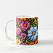 Pretty Flowers, Brightly Colored, Koffiemok (Links)