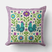 Pretty Folk Art Cockerel   Kussen (Voorkant)