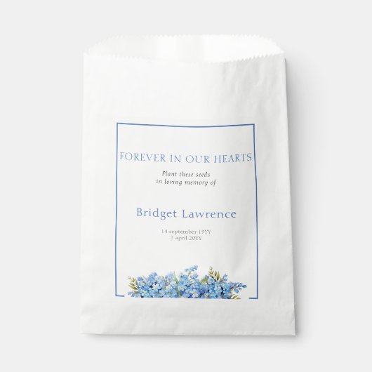 Pretty Forget-me-nots Funeral Seed Packet Bedankzakje (Voorkant)