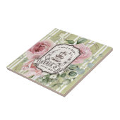 Pretty French Shabby Chic Retro Coffee shop logo Tegeltje (Zijkant)