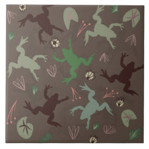 Pretty Frog Greenery Botanisch Kunst Keramiek Tege Tegeltje