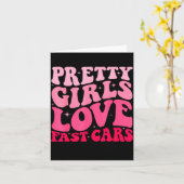 Pretty Girls Love Fast Funny Saying Jokes Retro Gr Kaart (Gele Bloem)