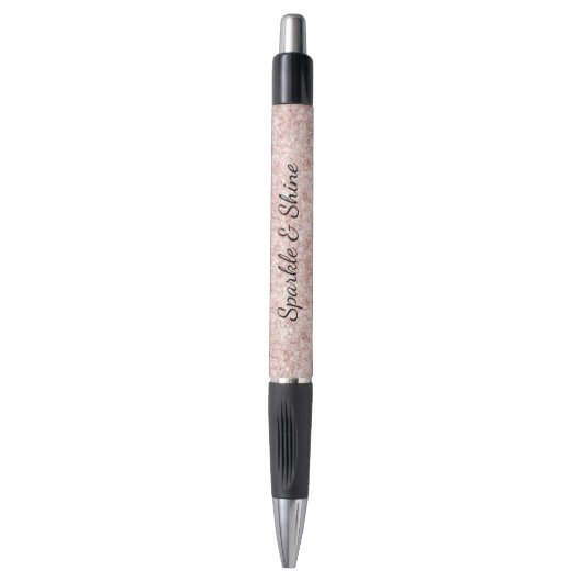 Pretty Girly Blush Pink Glitter Pen (Voorkant Verticaal)