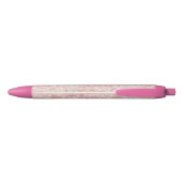 Pretty Girly Blush Pink Glitter Zwarte Inkt Pen (Achterkant)