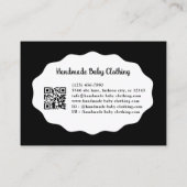 Pretty Girly Feminine Black White Bow Pattern Visitekaartje (Achterkant)