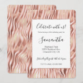 Pretty Girly Glam Roze Perzik Roos Zebraprint Kaart (Voorkant / Achterkant)