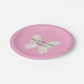 Pretty Girly Pink Butterfly Wings Birthday Papieren Bordje (Gekanteld)