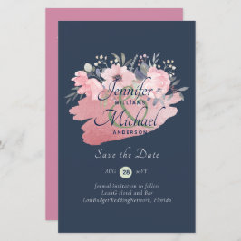 Pretty Girly Roze Gouden Budget Save Dates