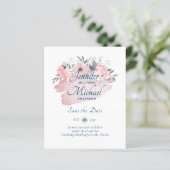Pretty Girly Roze Gouden Budget Save Dates (Staand voorkant)