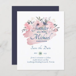 Pretty Girly Roze Gouden Budget Save Dates