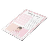 Pretty Girly Roze Weekplanner Notitieblok (Schuin)