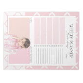 Pretty Girly Roze Weekplanner Notitieblok (Voorkant)