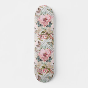 Pretty Girly Vintage Decoupage Inspired Skateboard