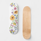 Pretty Girly Wildflowers Skateboard (Voorkant)