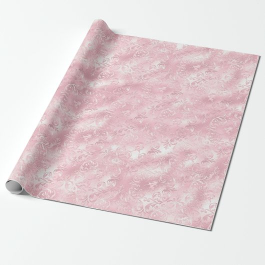 Pretty Glam Roze Blos Elegante Bruidsjurk Cadeaupapier (Uitgerold)
