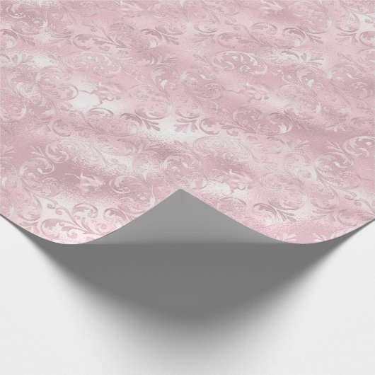 Pretty Glam Roze Blos Elegante Bruidsjurk Cadeaupapier (Hoek)