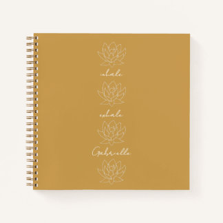 Pretty Goud Gele & Witte Lotus Bloem Yoga  Notitieboek