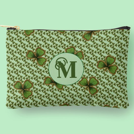 Pretty Green en Goud Ierse Shamrocks Monogram Etui