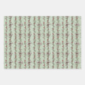 Pretty Green Toile Christmas Berries And Bows Inpakpapier Vel (Voorkant 3)