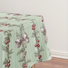 Pretty Green Toile Kerstbessen En Strikken Tafelkleed