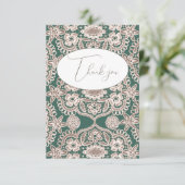 Pretty Green Vintage Kanten Platte Bedankkaart (Staand voorkant)