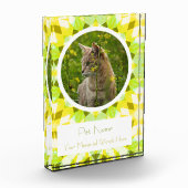 Pretty Green Yellow Pet Cat Dog Memorial Keepsake Fotoblokken (Links)