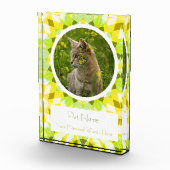 Pretty Green Yellow Pet Cat Dog Memorial Keepsake Fotoblokken (Rechts)