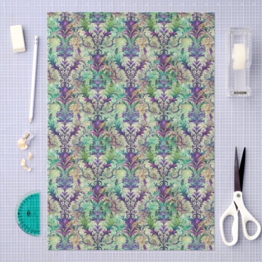 Pretty Groot Bloemendeksel Naadloos Damast Patroon Tissuepapier (Craft)