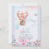 Pretty Hete Luchtballon Dieren Meisje Baby Shower Kaart (Voorkant)