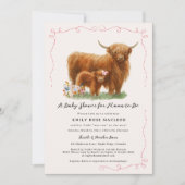 Pretty Highland Cow Baby Shower Kaart (Voorkant)