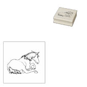 Pretty HORSE Lying Down, Line Drawing Rubberstempel (Gestempeld)