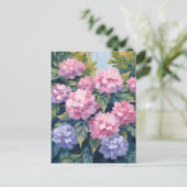 Pretty Hydrangea Blooms | Floral Watercolor Briefkaart (Staand voorkant)