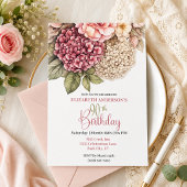 Pretty Hydrangea Rose 90th Birthday Kaart
