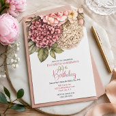 Pretty Hydrangea Rose 99th Birthday Kaart