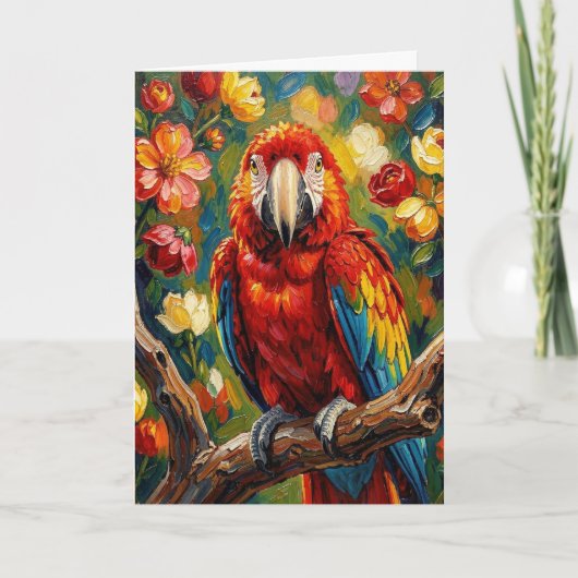 Pretty Impasto Ara Papegaai | Blanco Kaart (Voorkant)