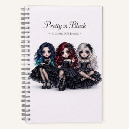 Pretty in Black Gothic Doll Journal Dark Aesthetic Notitieboek