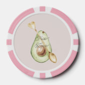 Pretty in Blush Pink Avocado Heart Spoon Poker Chips (Voorkant)