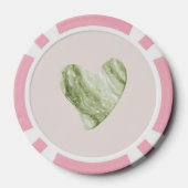 Pretty in Blush Pink Avocado Heart Spoon Poker Chips (Achterkant)